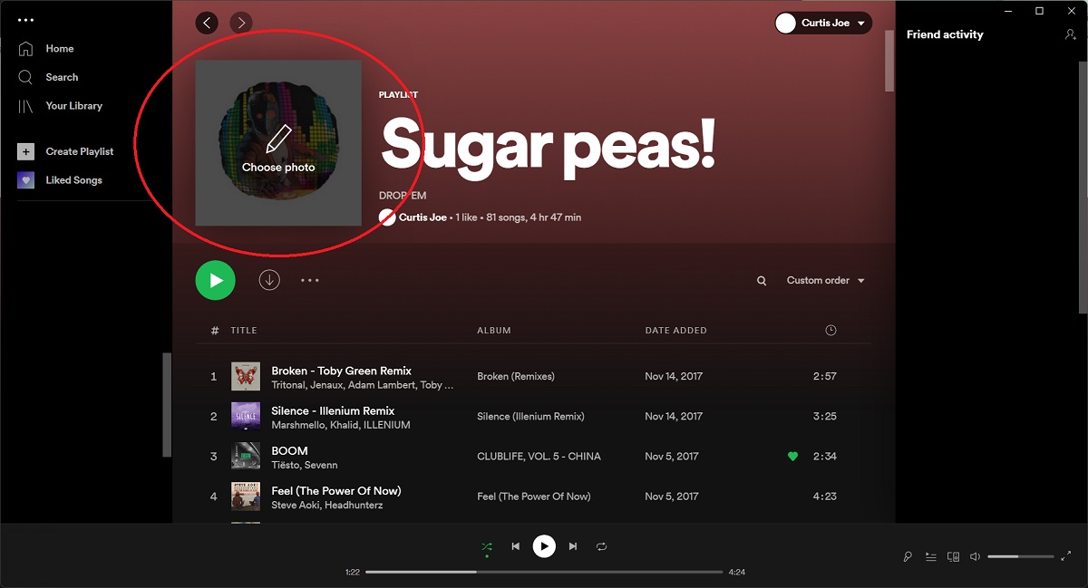 Spotify desktop change playlist picture