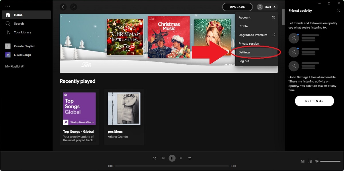 Spotify desktop upload music step 1