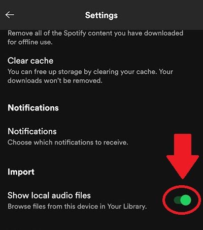 Spotify mobile uploading music step 2
