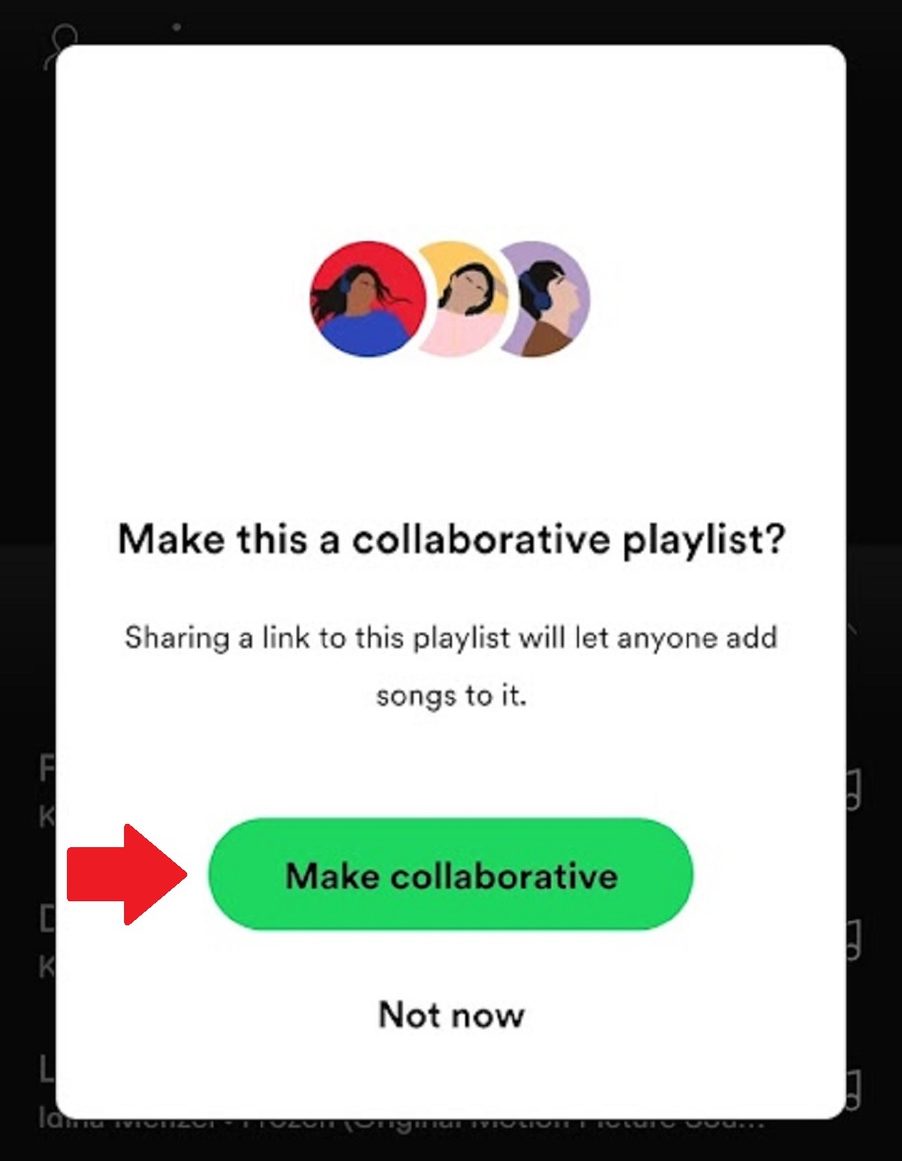 Tangkapan Layar Seluler Daftar Putar Kolaborasi Spotify 4