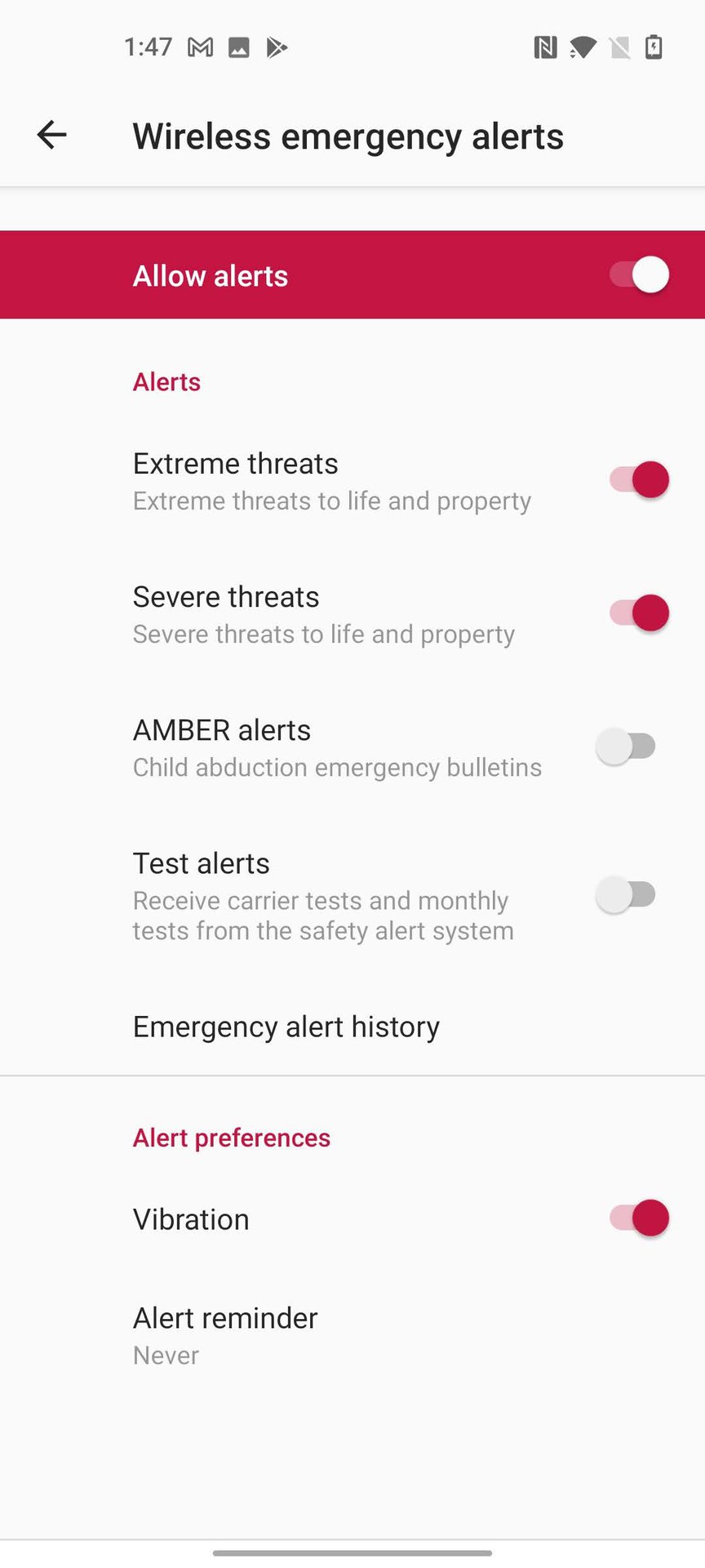 Turn off amber alerts on OnePlus phones 3