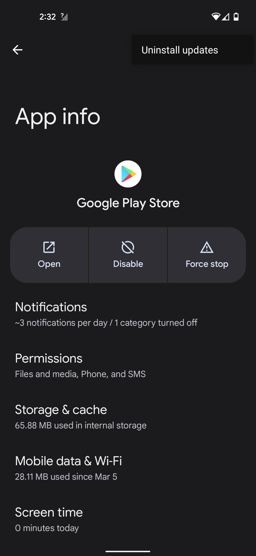 Uninstall Google Play Store updates 4