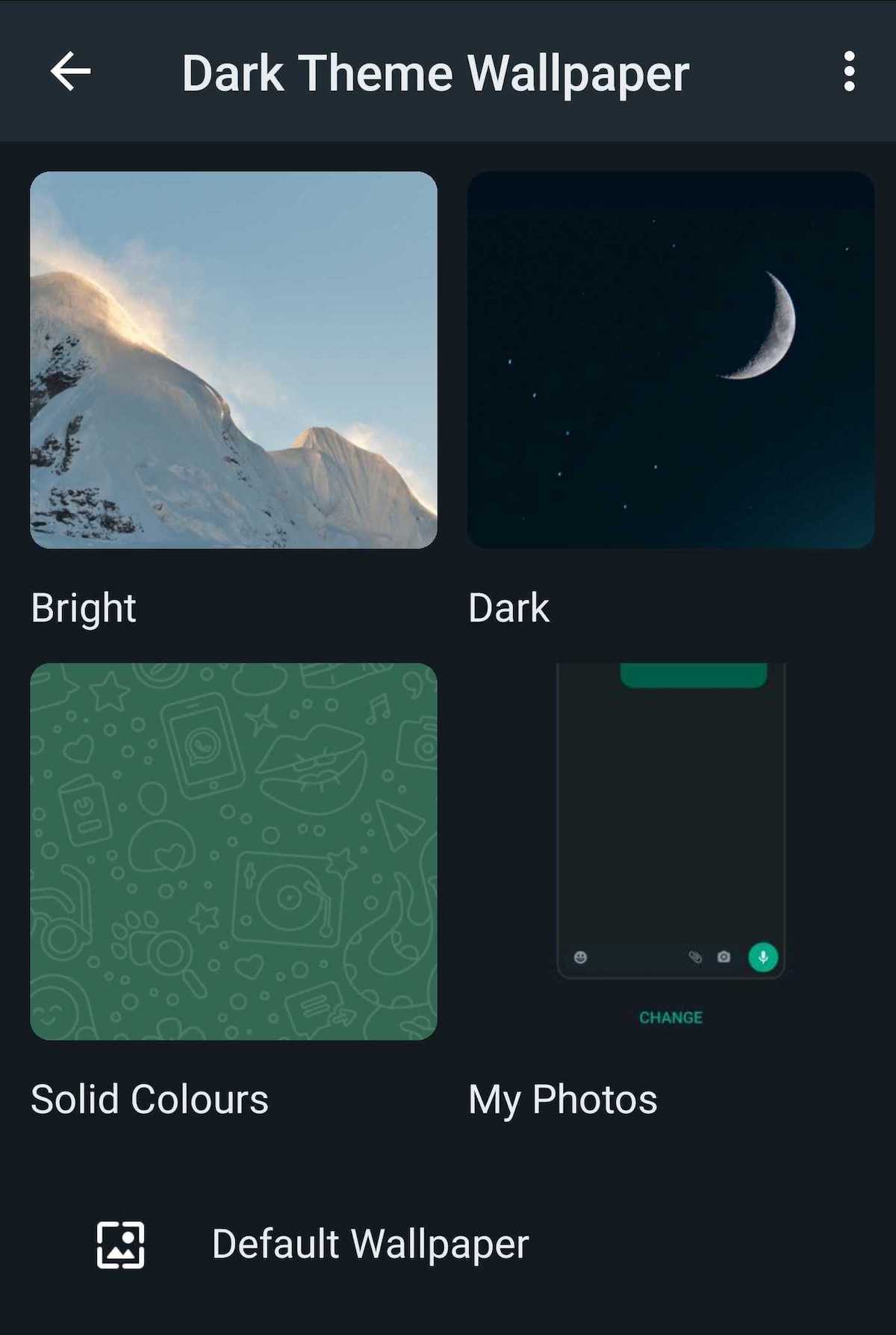 android whatsapp choose wallpaper