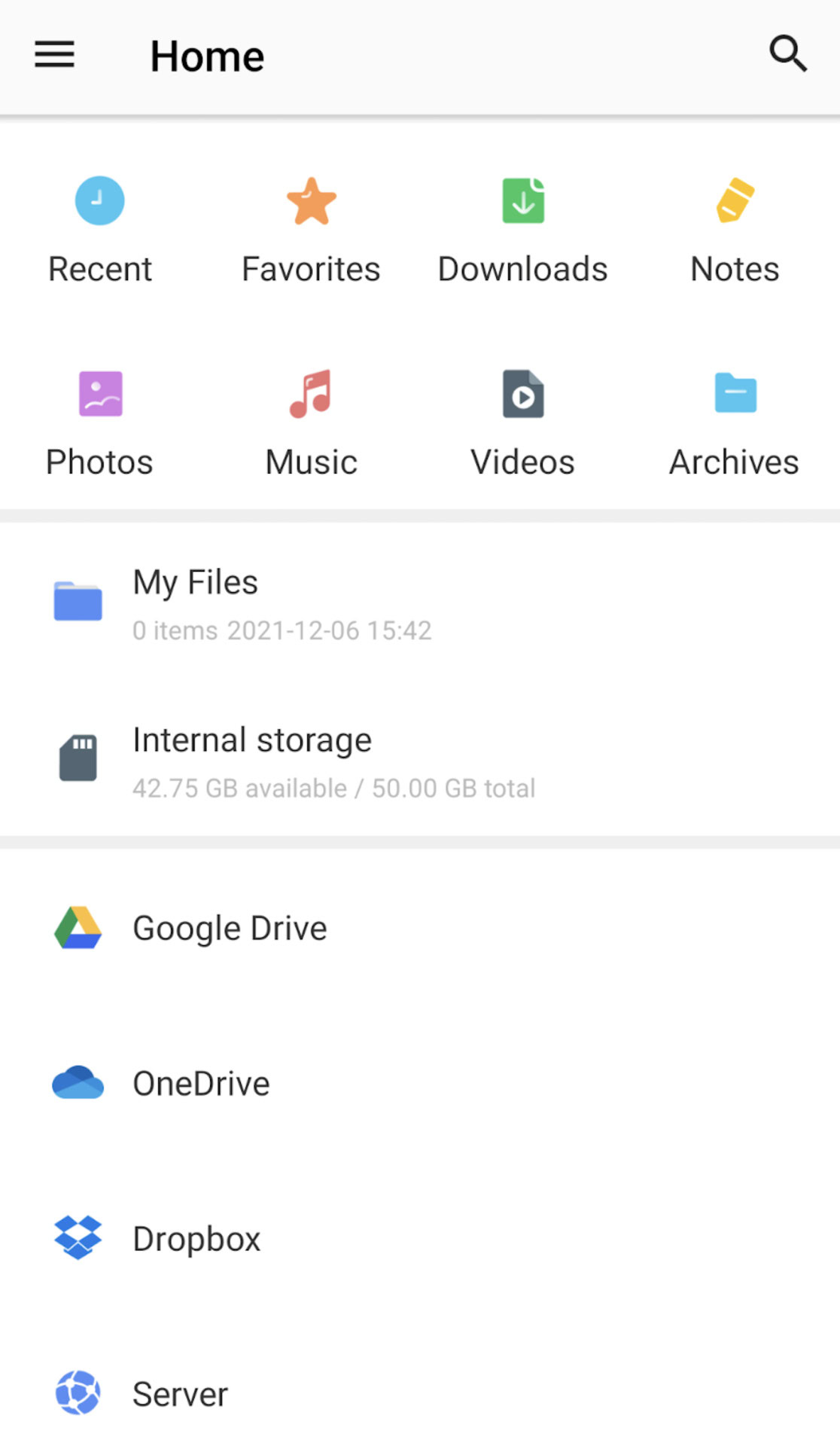 android winzip storage