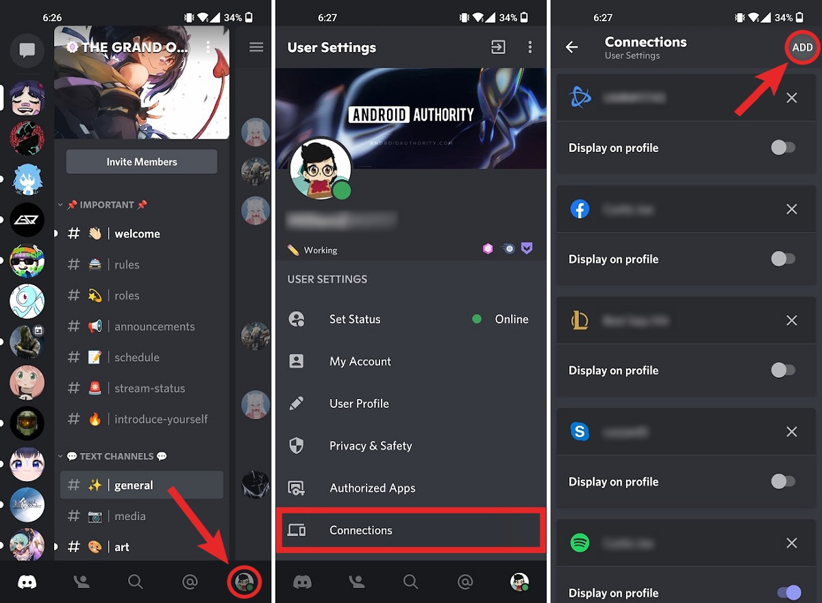 connections in discord