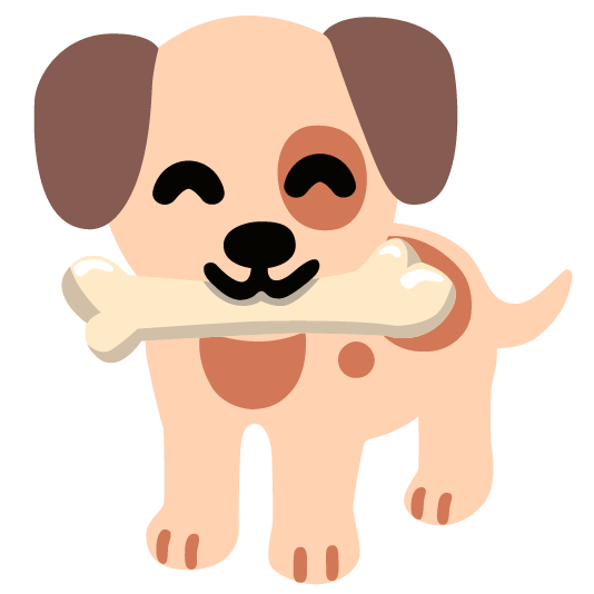 gboard emoji kitchen combo dog + skeleton