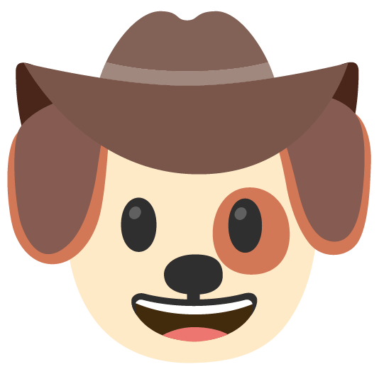 gboard emoji kitchen combo dog + cowboy smiley
