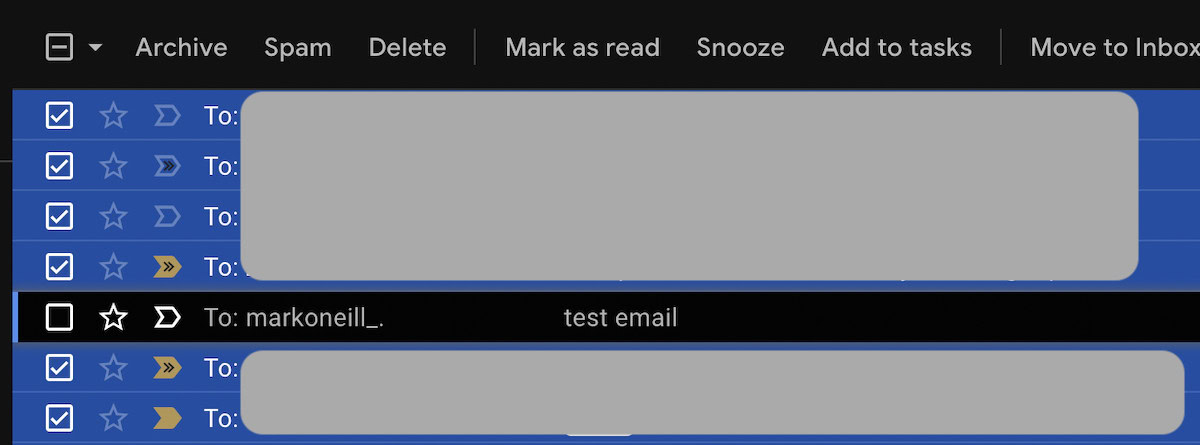 gmail email deselect
