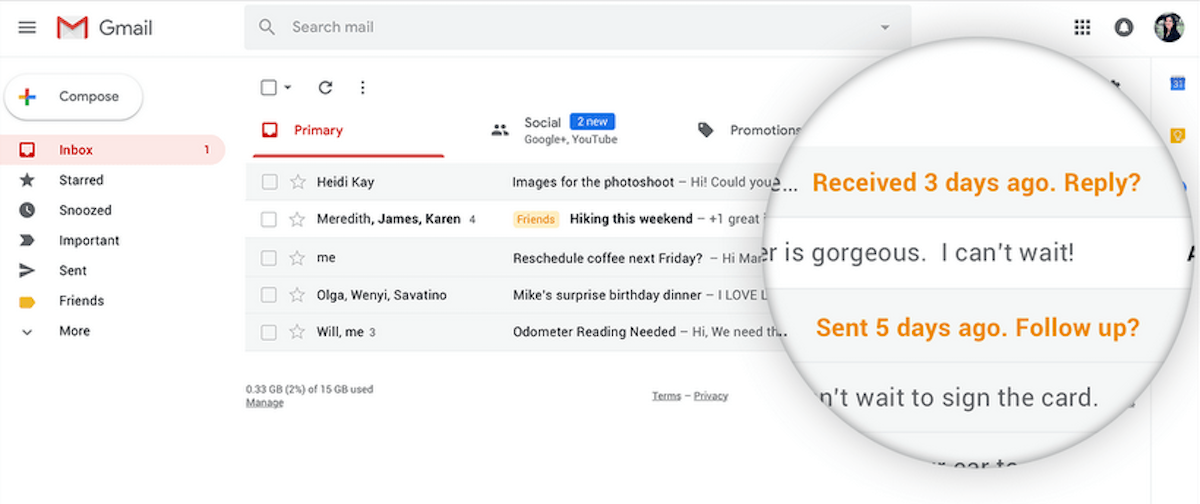 автоматические напоминания по электронной почте в gmail