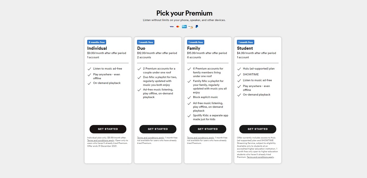 pilih ukuran tangkapan layar spotify premium Anda