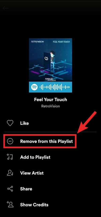 remove from playlist mobile