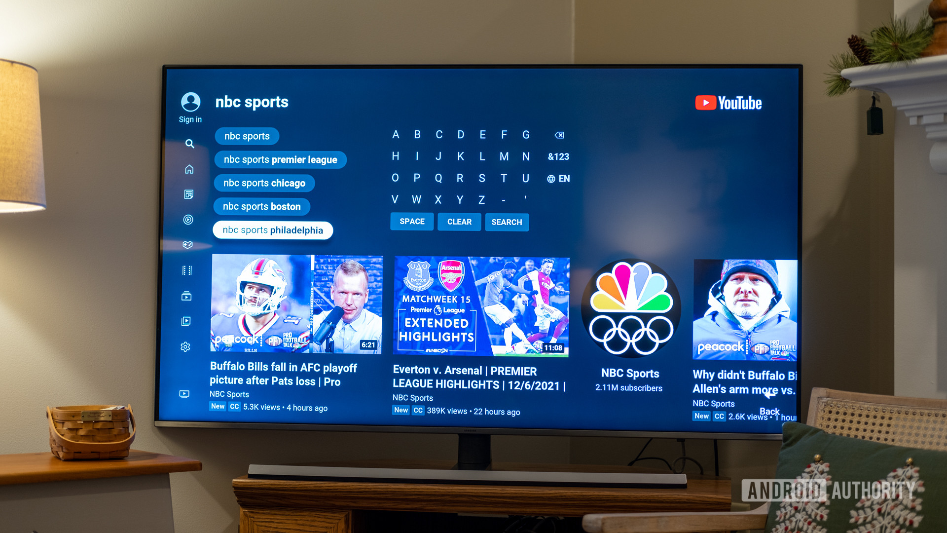 roku youtube tv search results