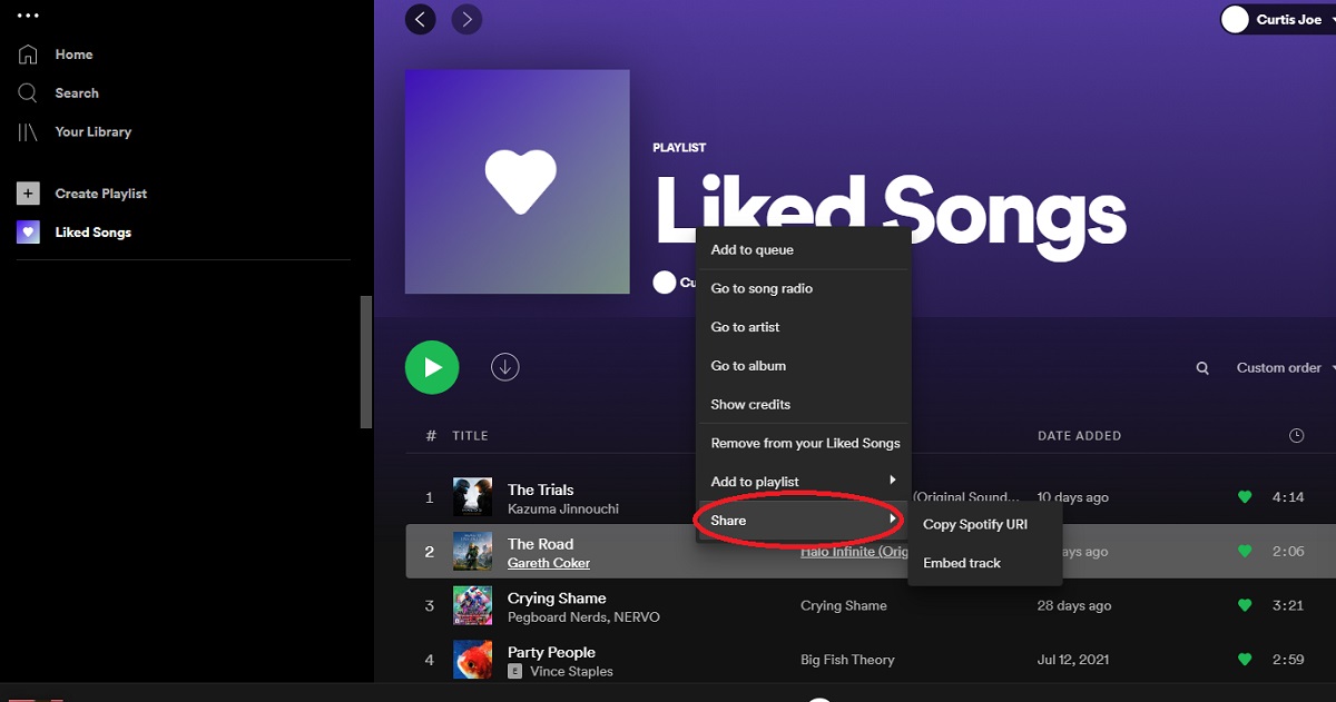 sharing liked songs on spotify 1