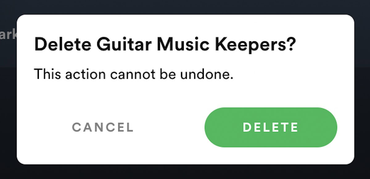 spotify desktop delete confirm