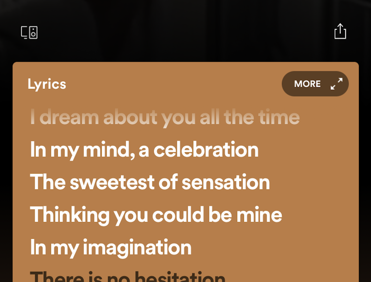 spotify lyrics mobile