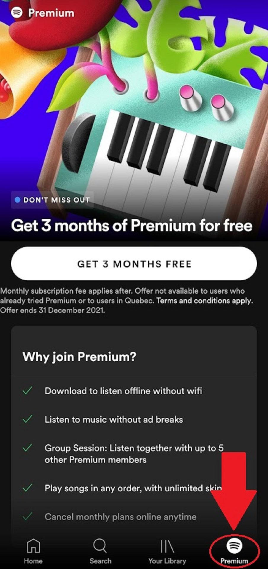 spotify premium mobile signup screenshot 1