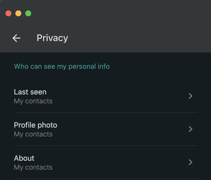 whatsapp desktop privacy