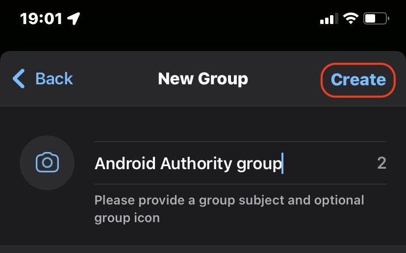 whatsapp mobile create group