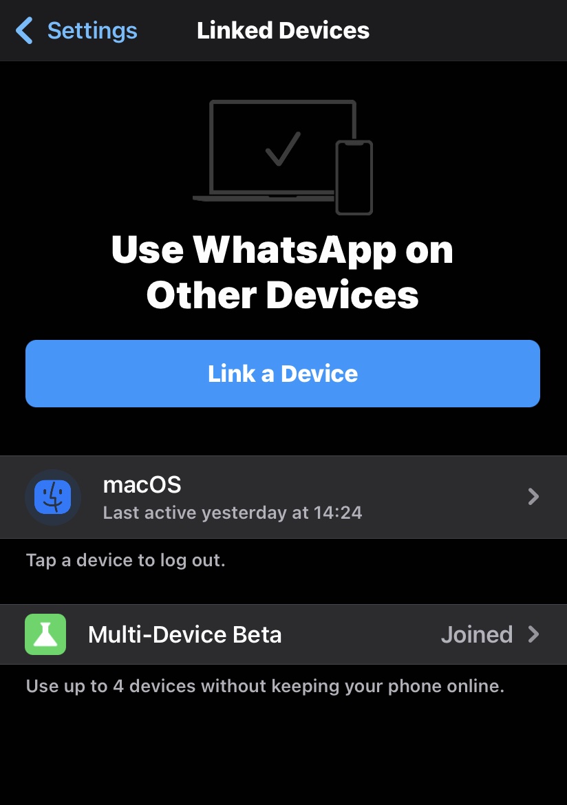 whatsapp mobile link a device