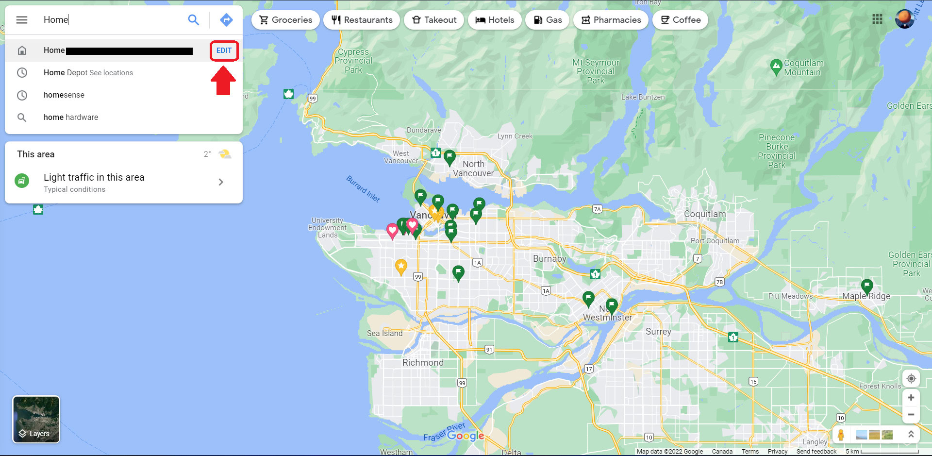 Google Maps Edit Home