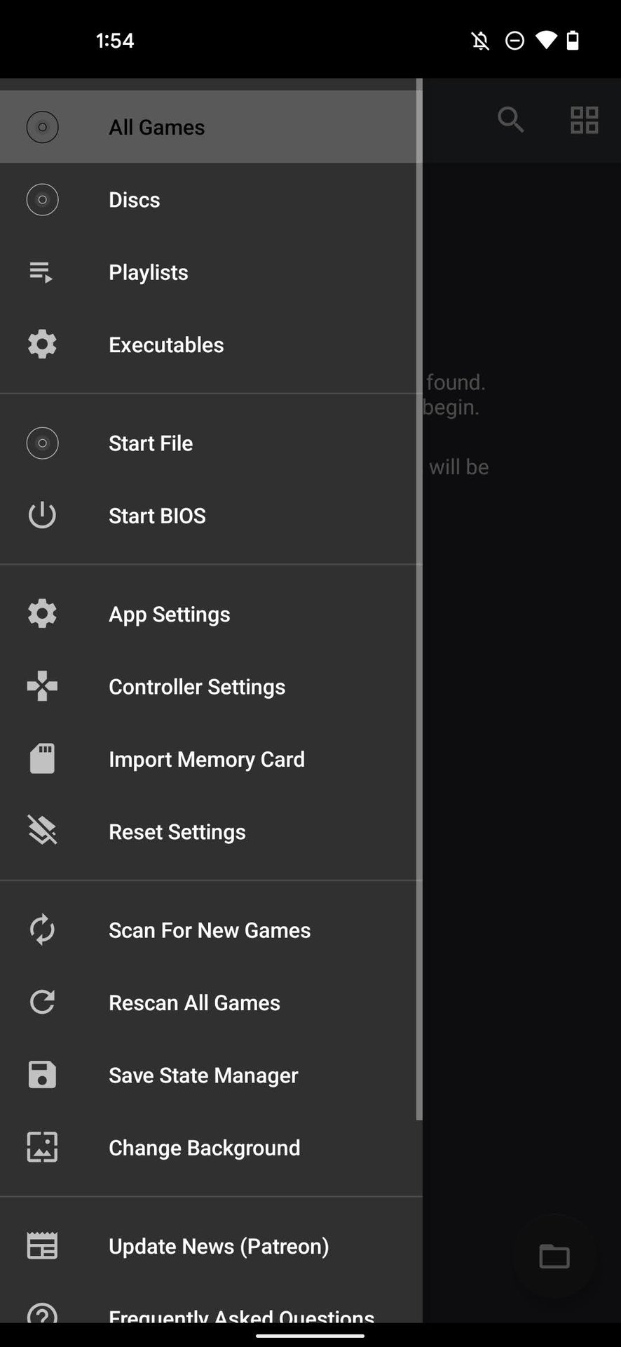 AetherSX2 App Settings for BIOS and Game List 2