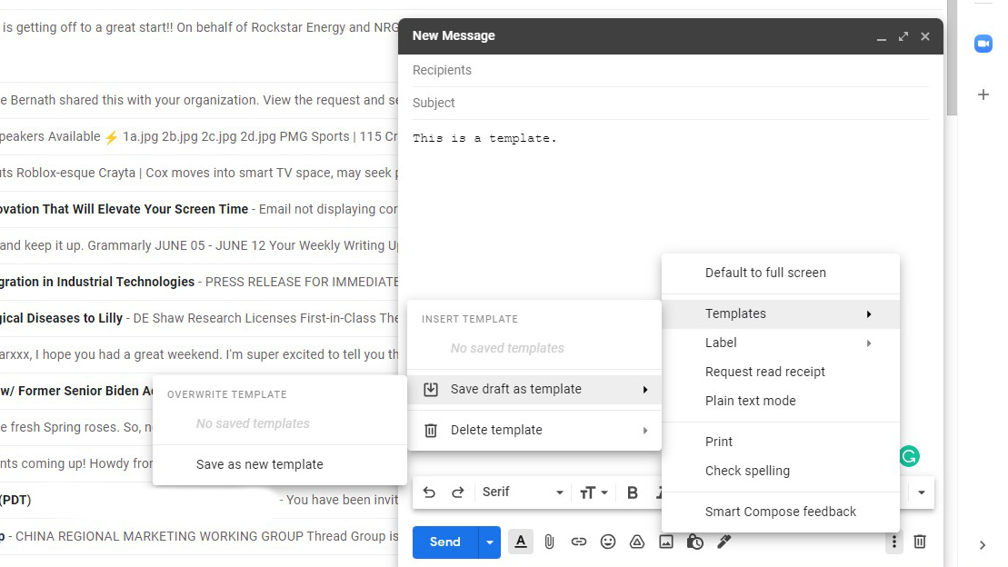 Create a Gmail template 1