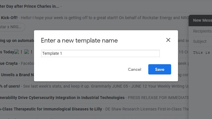 Create a Gmail template 2