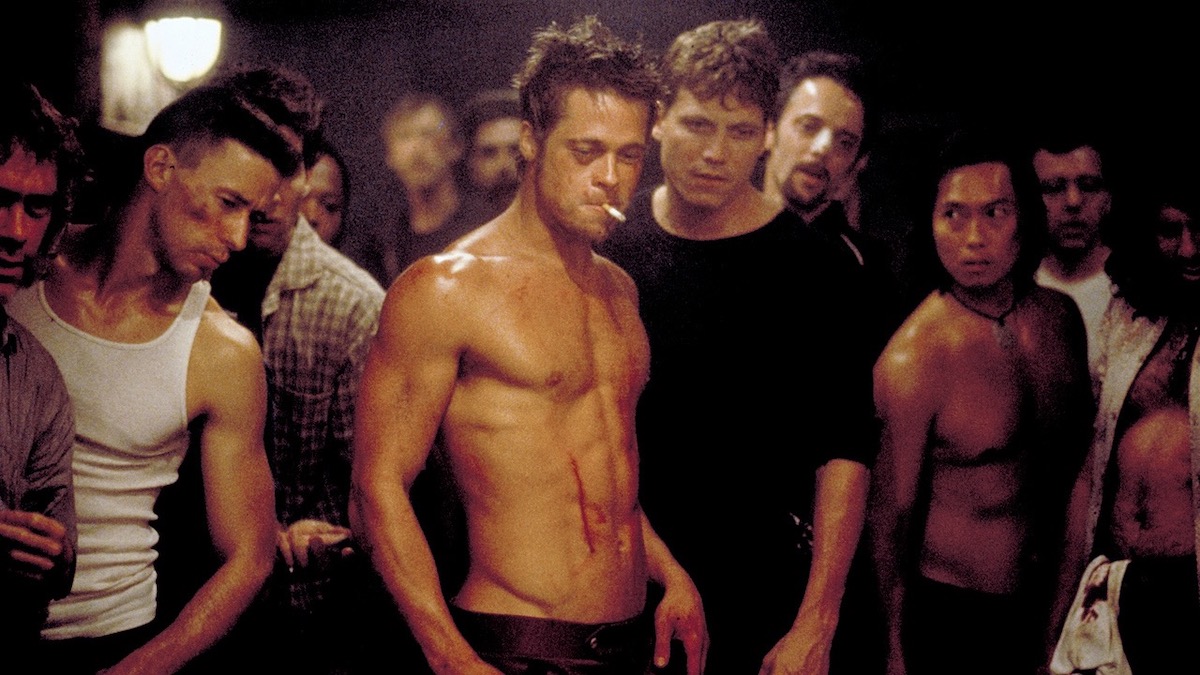 Brad Pitt smokes after a fight in Fight Club - best movies leaving streaming services in February