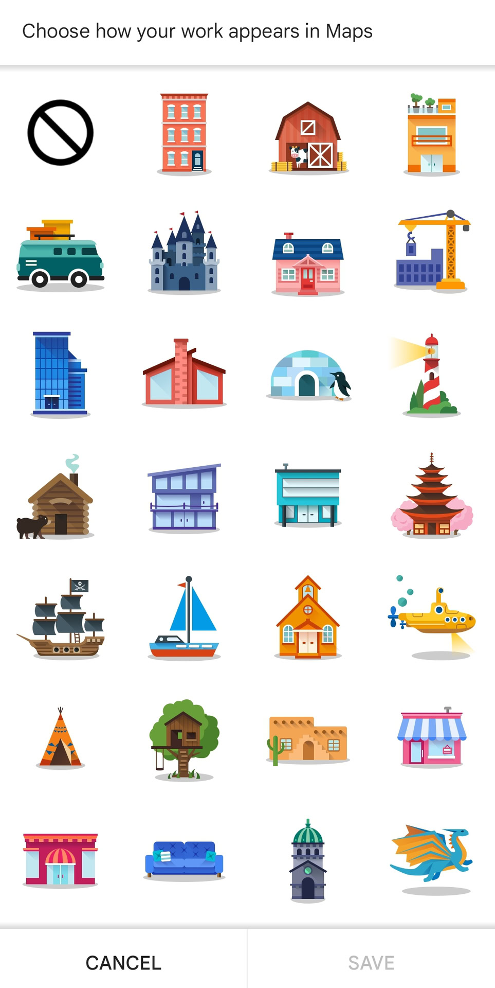 Google Maps Icons