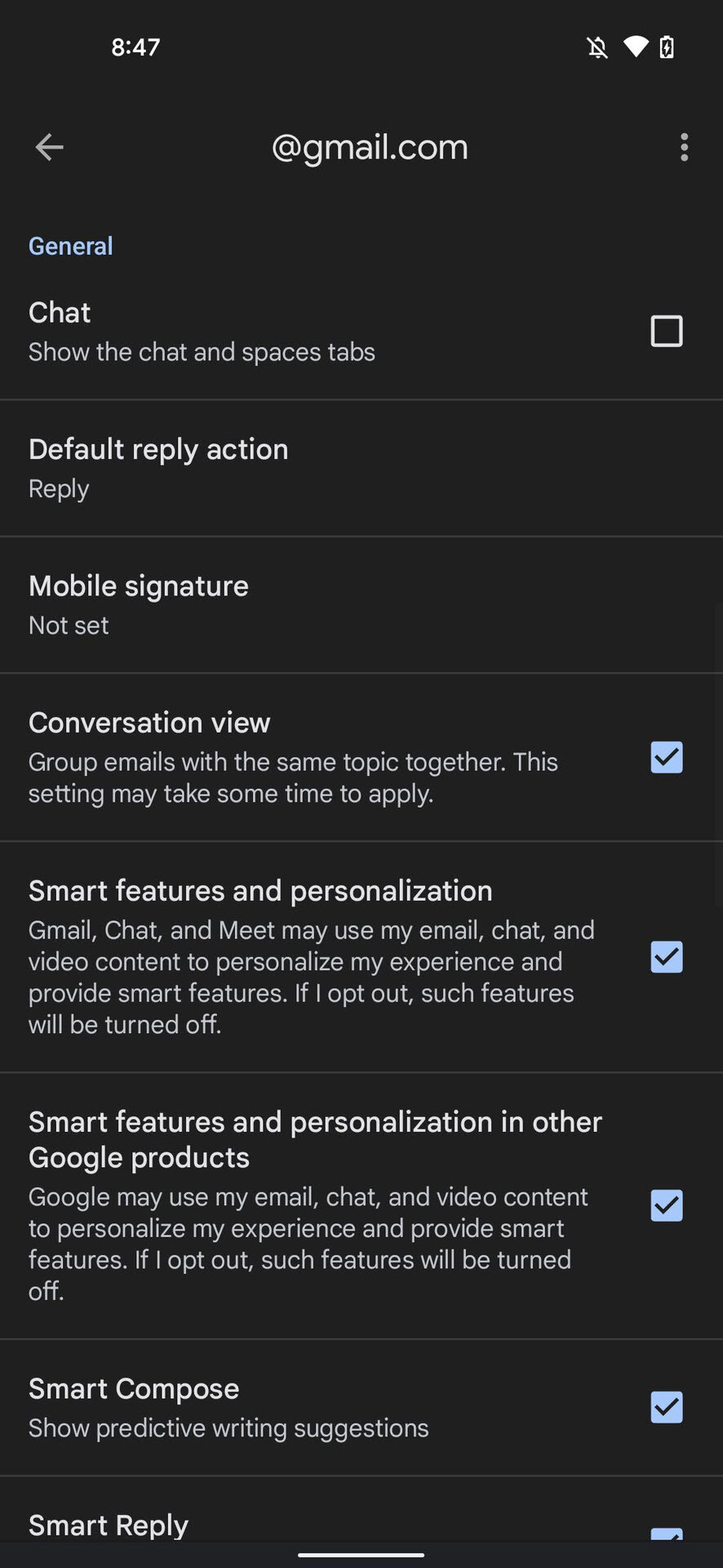 How to create a mobile signature on Gmail app 3