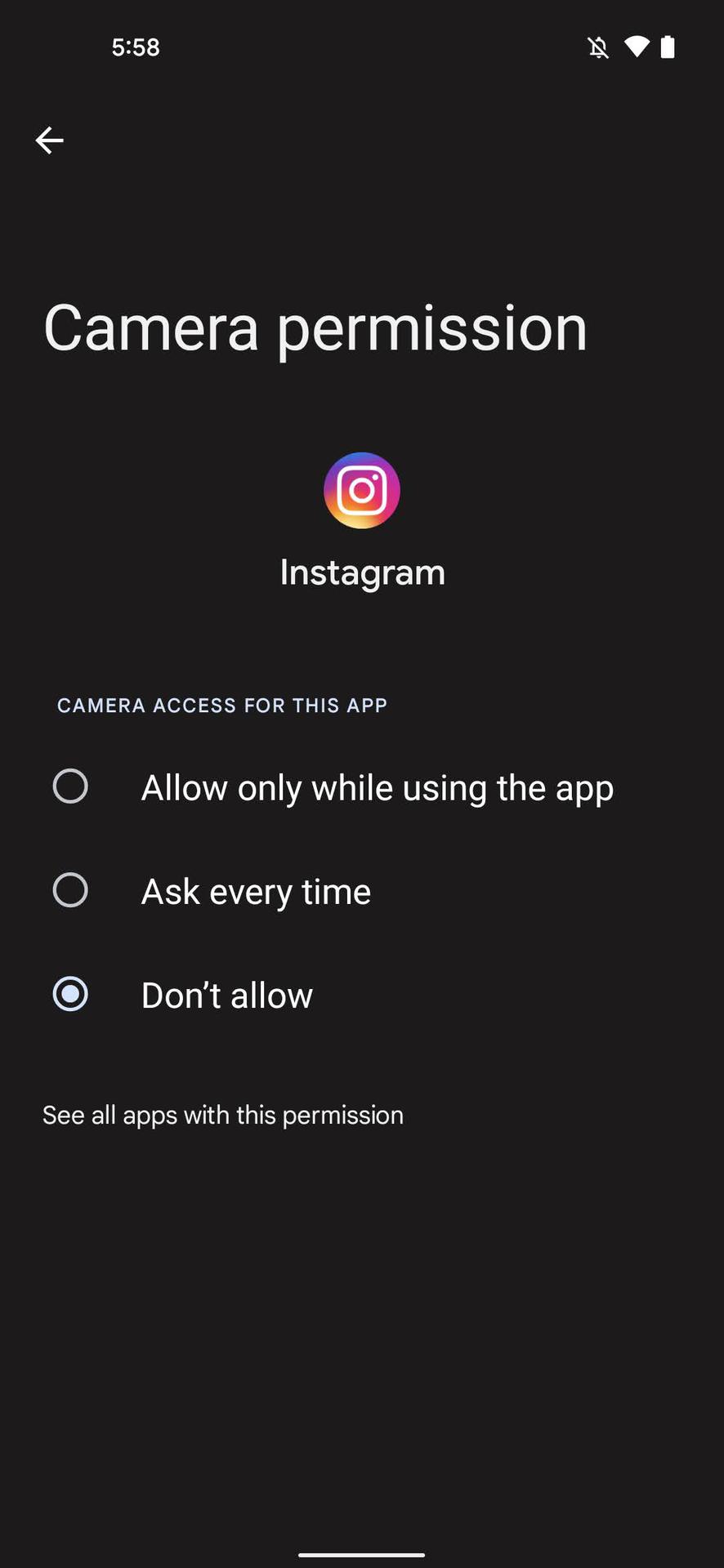 Instagram app permissions 5
