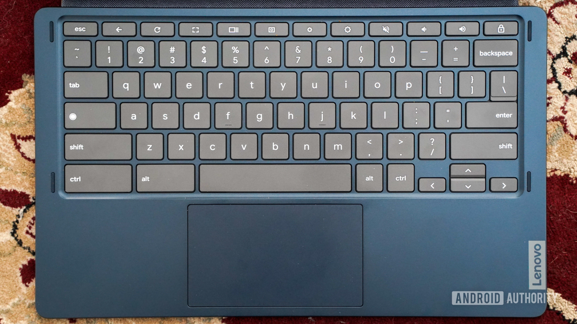 Lenovo IdeaPad Duet 5 Chromebook keyboard from overhead
