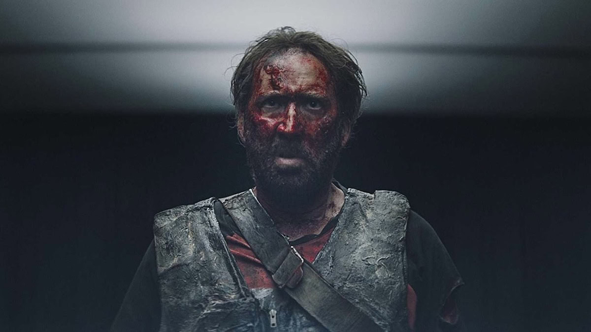 Nicolas Cage, covered in blood, in Mandy - best nicolas cage roles
