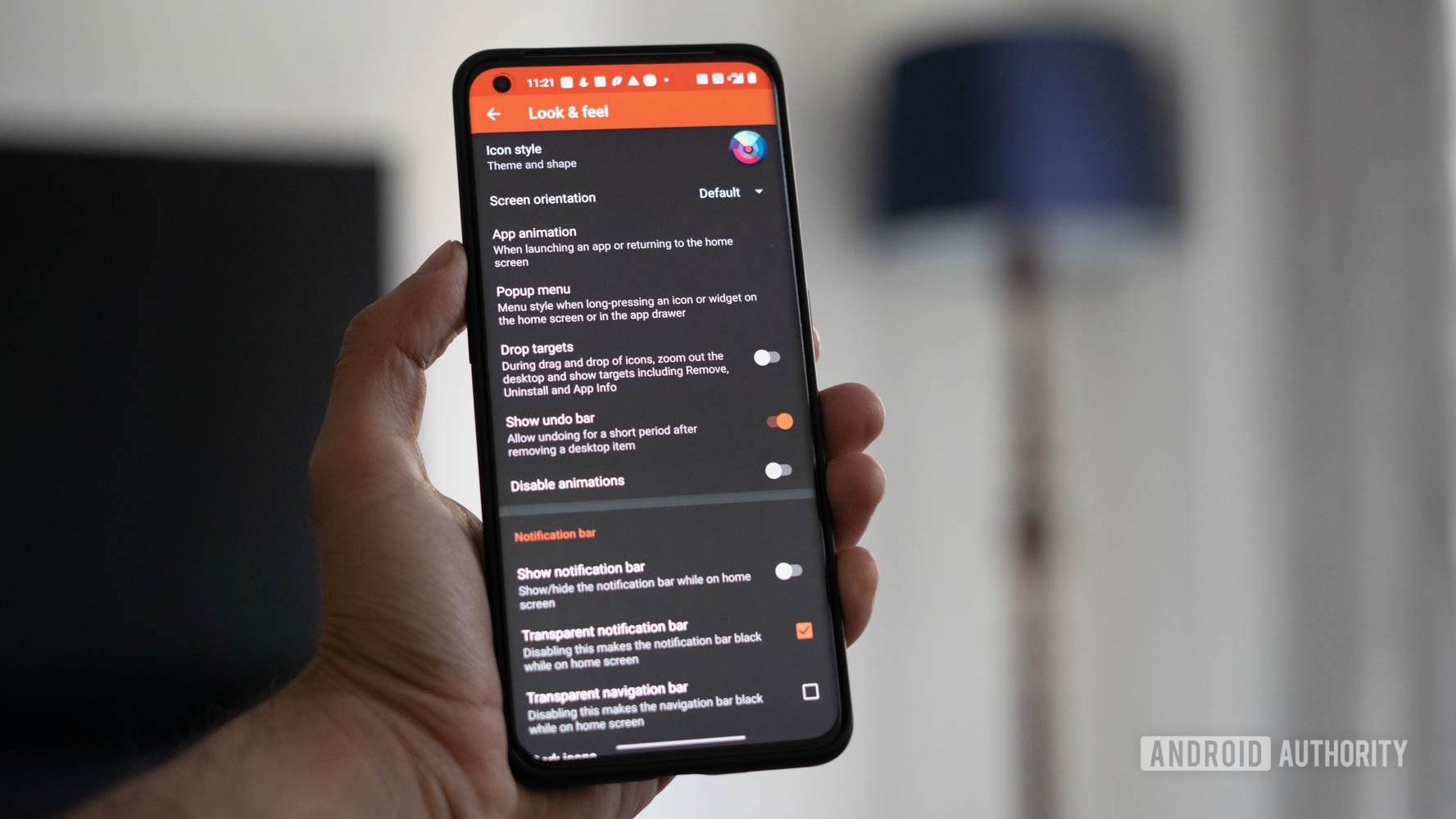 Nova Launcher look and feel settings