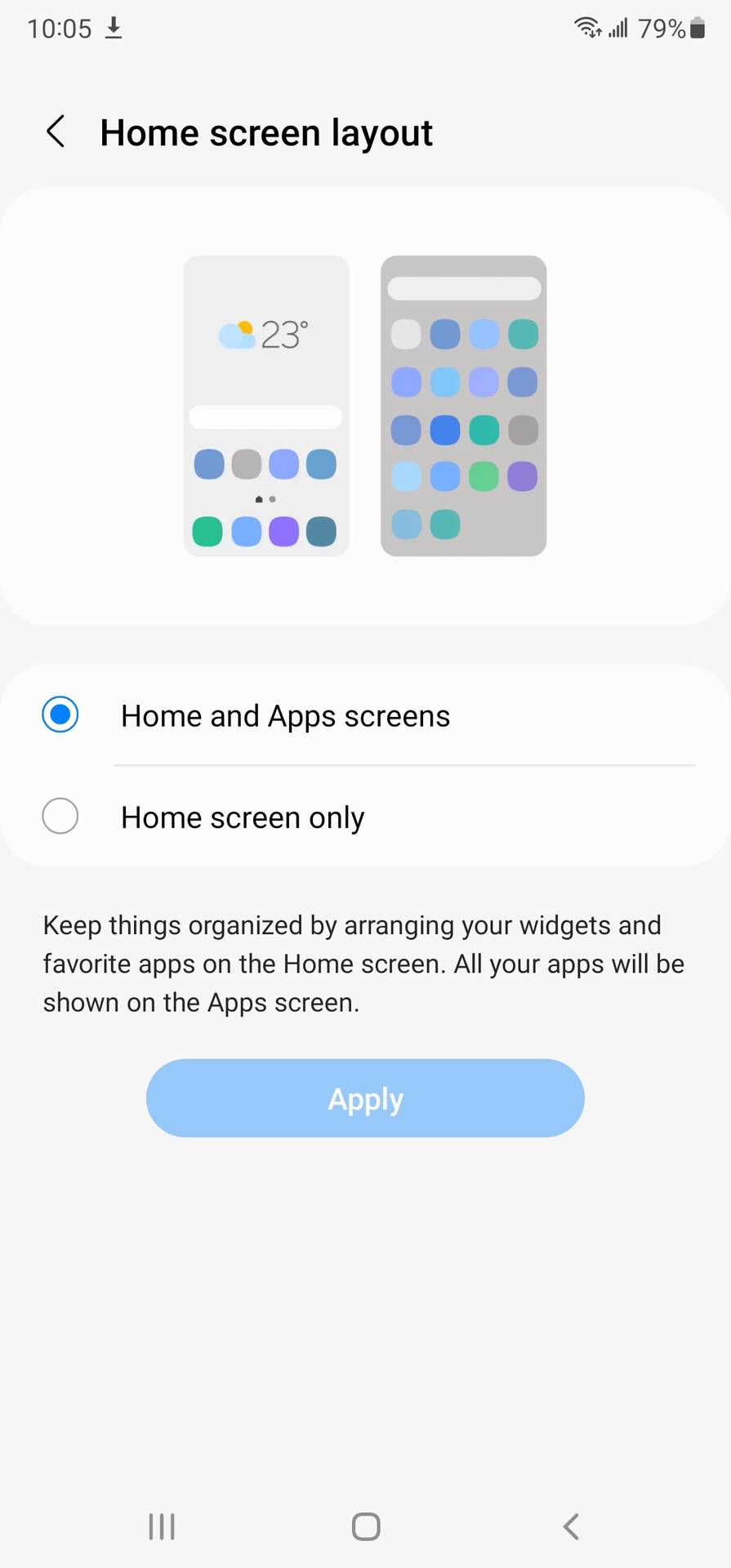 One UI 4 Home Screen Layout