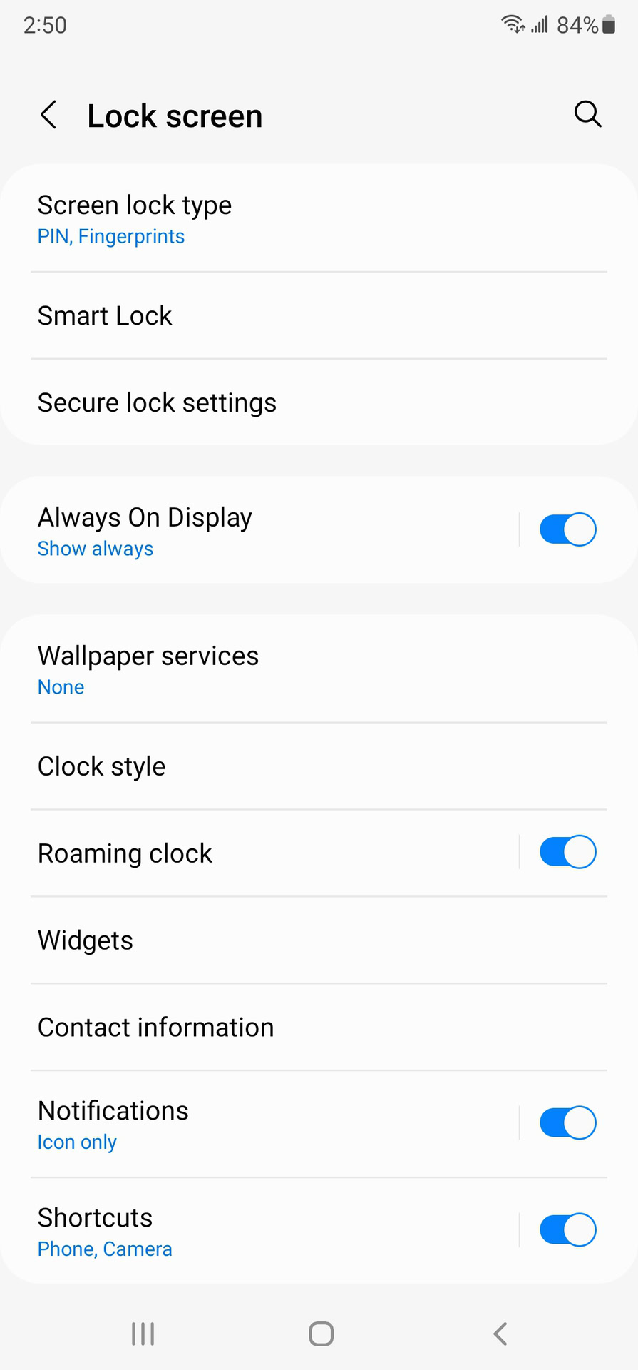One UI 4 Lock Screen Settings