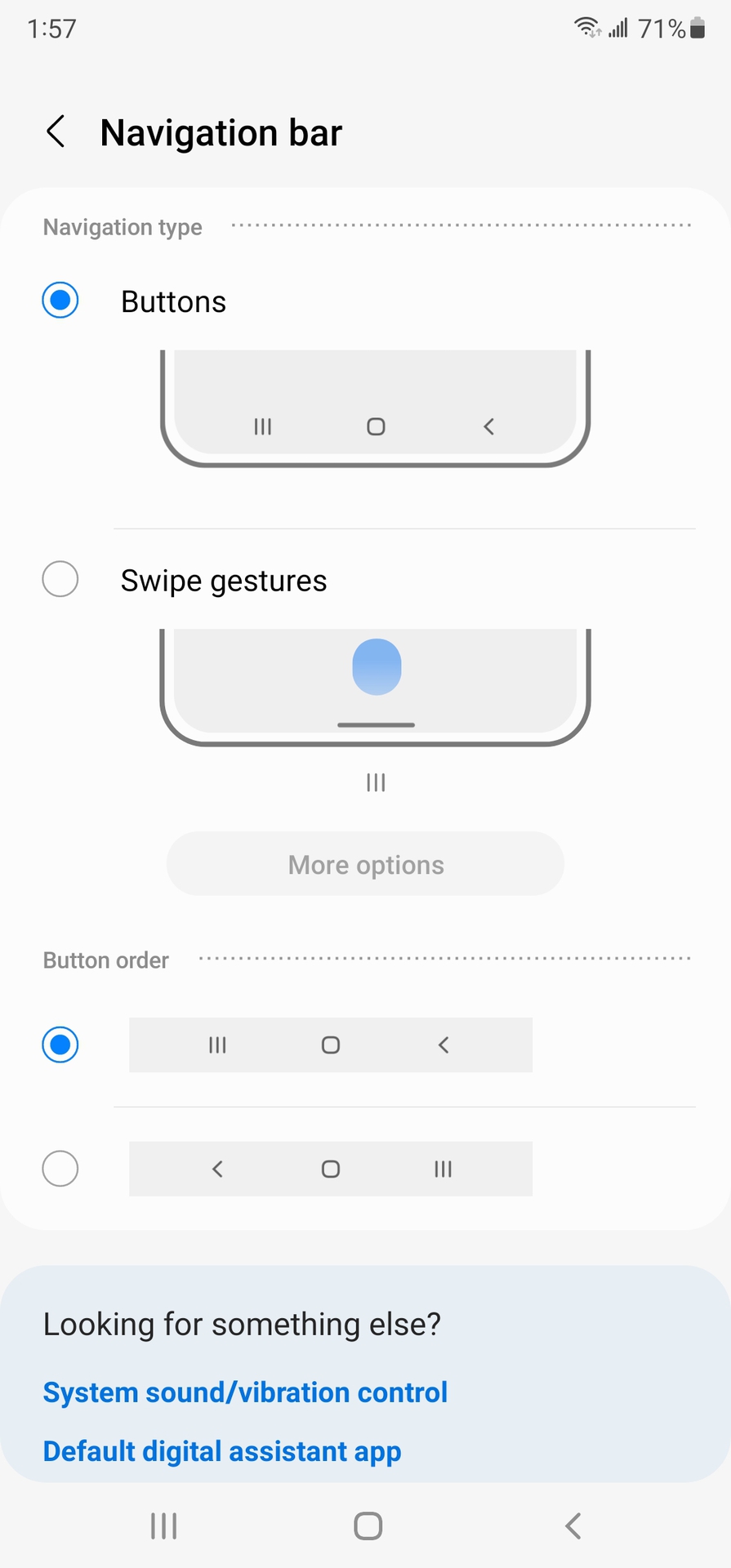 One UI Nav Button Options