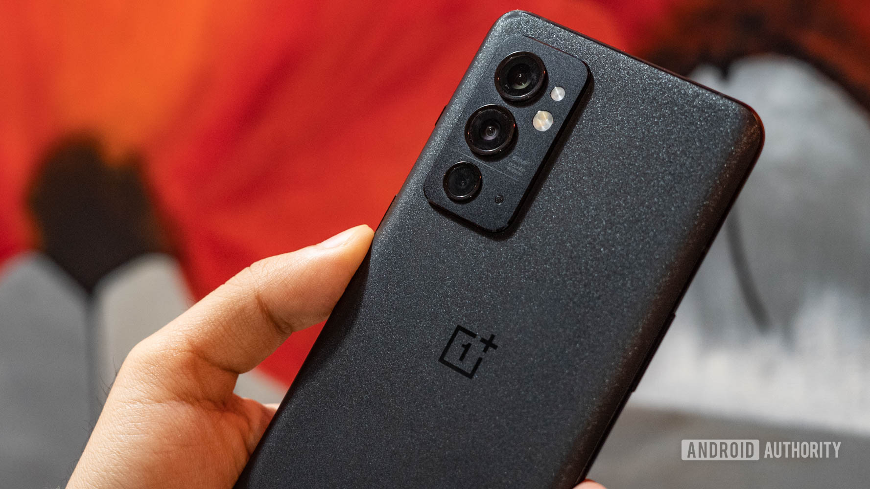 OnePlus 9RT close up of the camera with glittering back