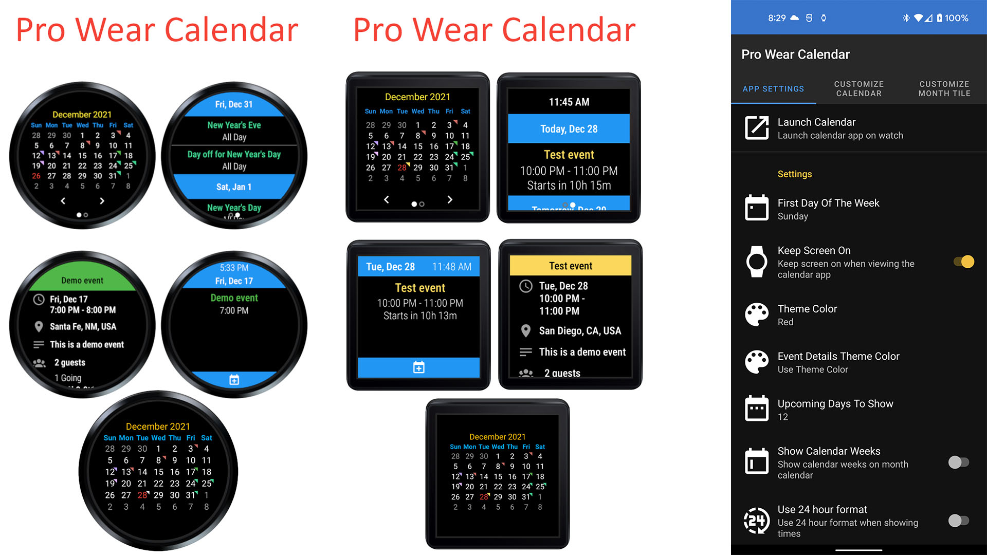 Pro Wear Calendar screenshot 2022