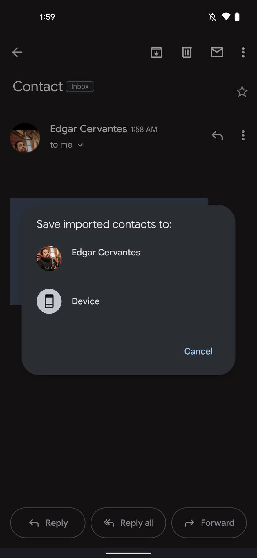 Share a contact from iPhone to Android using email 5