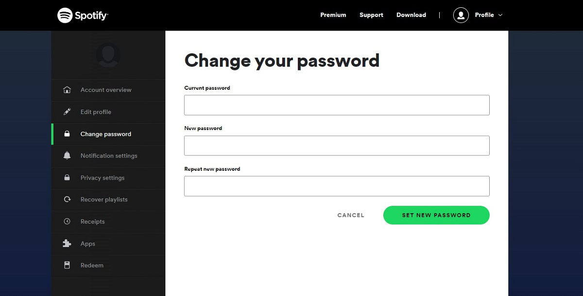 Скриншот рабочего стола Spotify How TO Change Password 2022