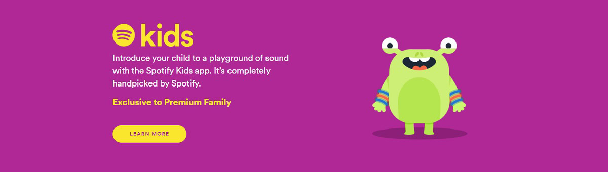 Spotify Premium Family kids banner