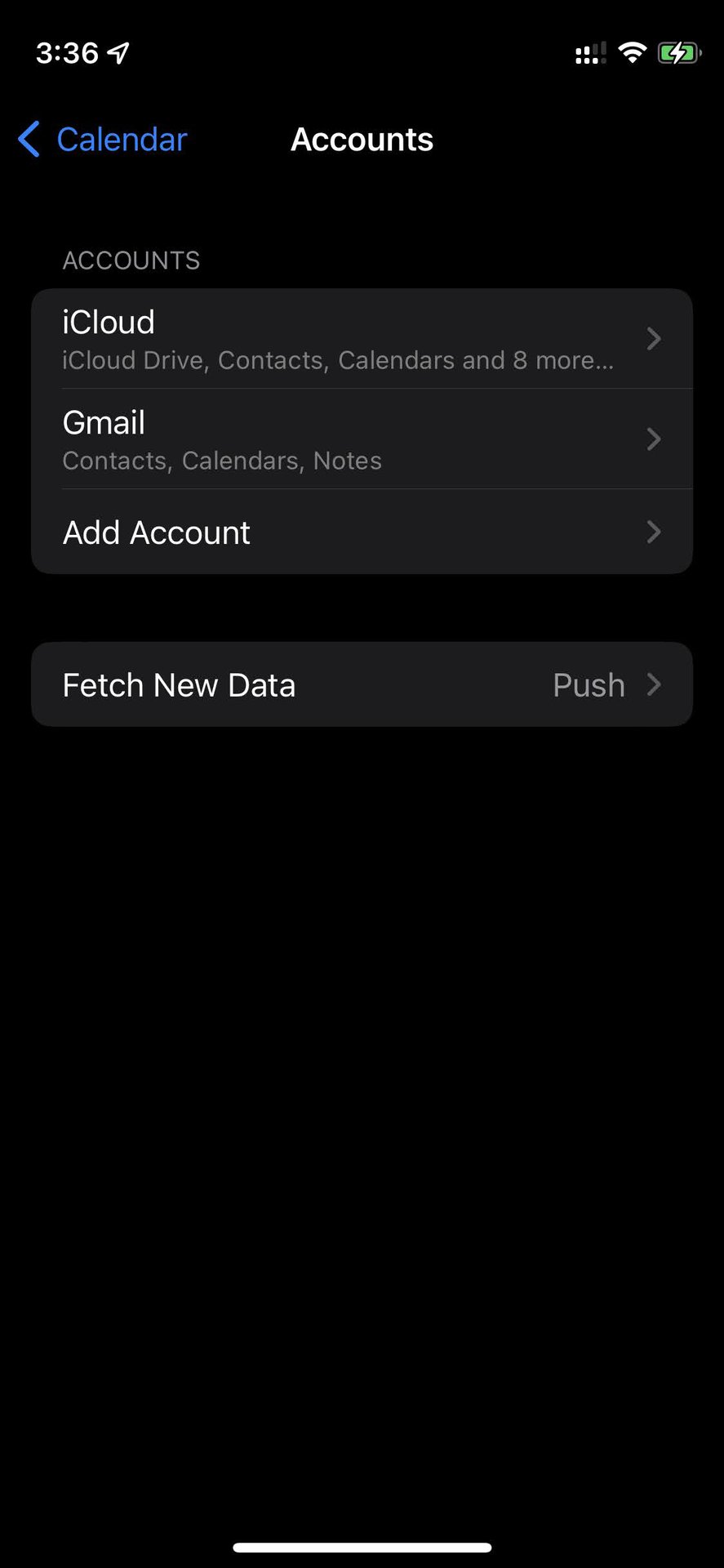 Sync iPhone calendar to iCloud 3