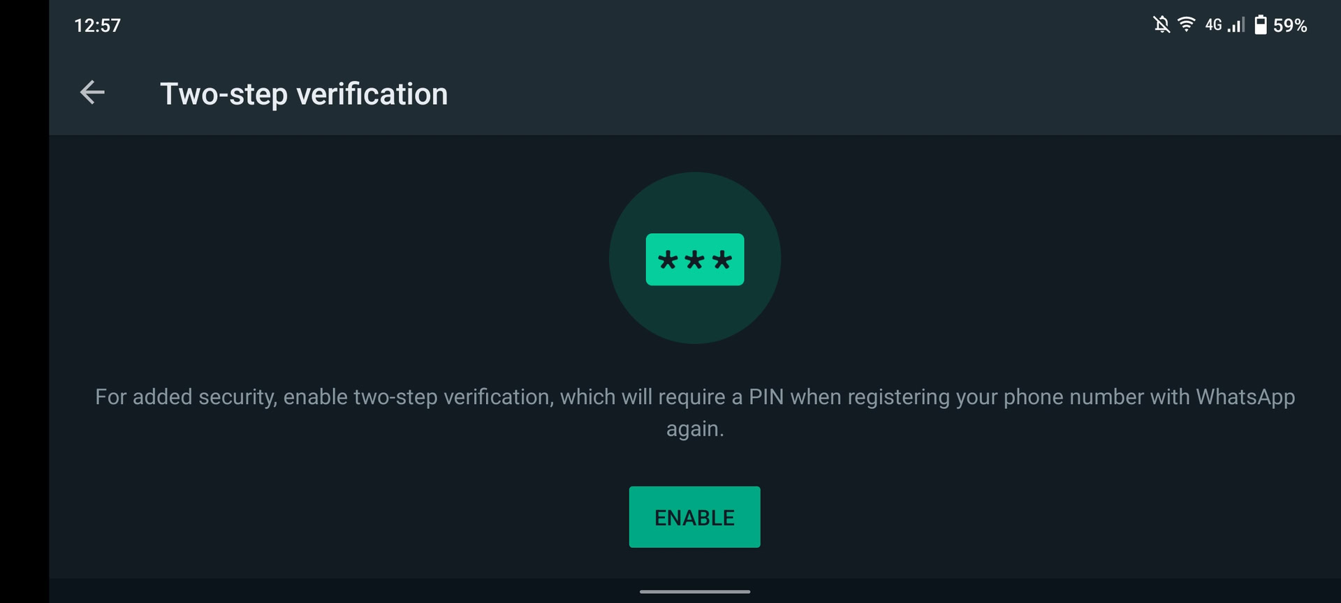 WhatsApp 2 step verification