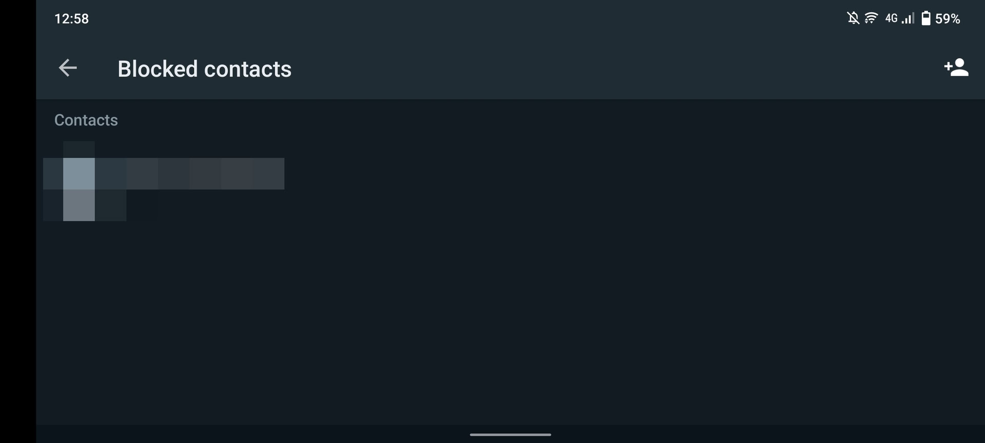 WhatsApp blocked contacts