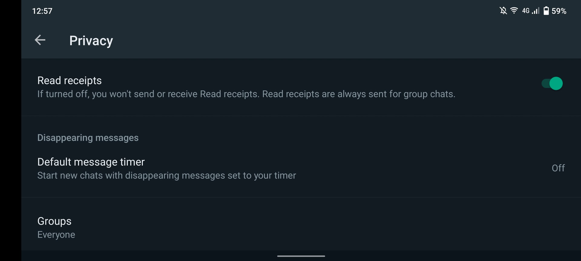 WhatsApp disable read receipts