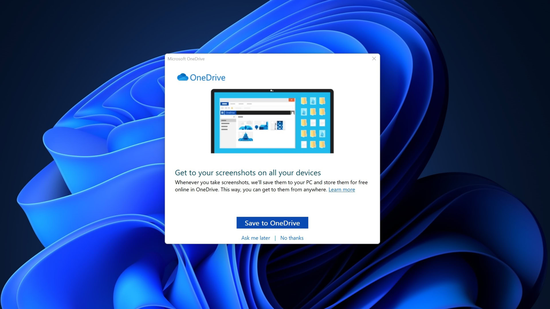 Captura de pantalla de Windows 11 OneDrive