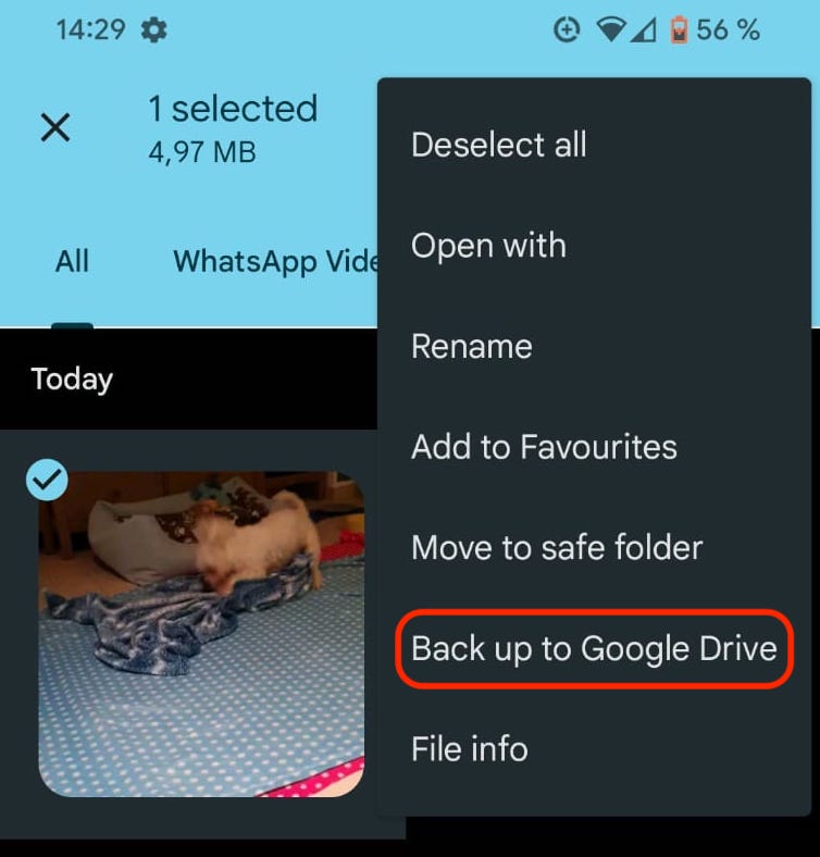 android google files menu