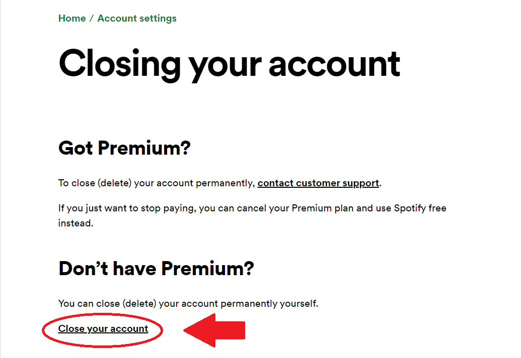 close spotify account