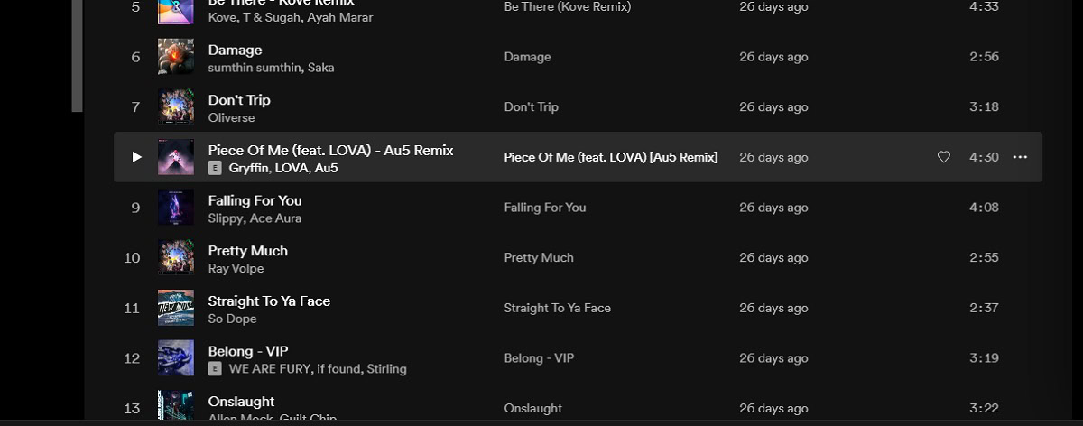 explicit example on spotify desktop